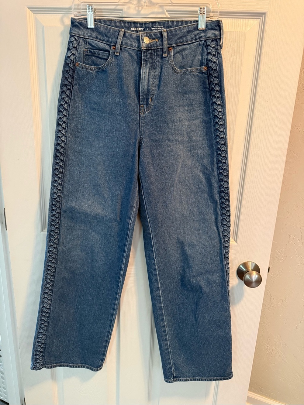 Old navy detailed wide leg jeans